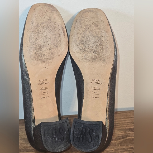 Stuart Weiztman Gold Metallic Block Heel Pumps Women's Size 9M - Picture 10 of 11